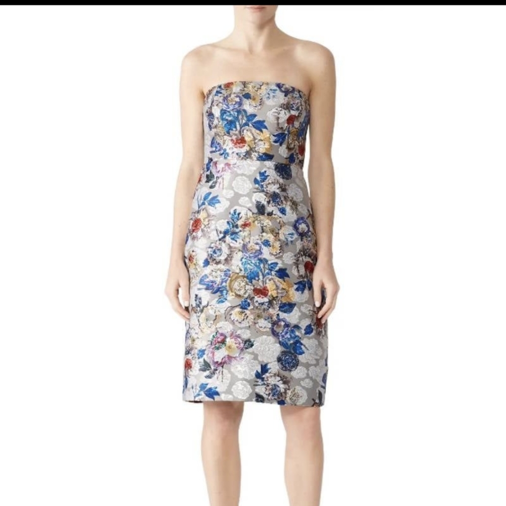 Brocade strapless floral dress  Brocade strapless floral dress Brocade strapless